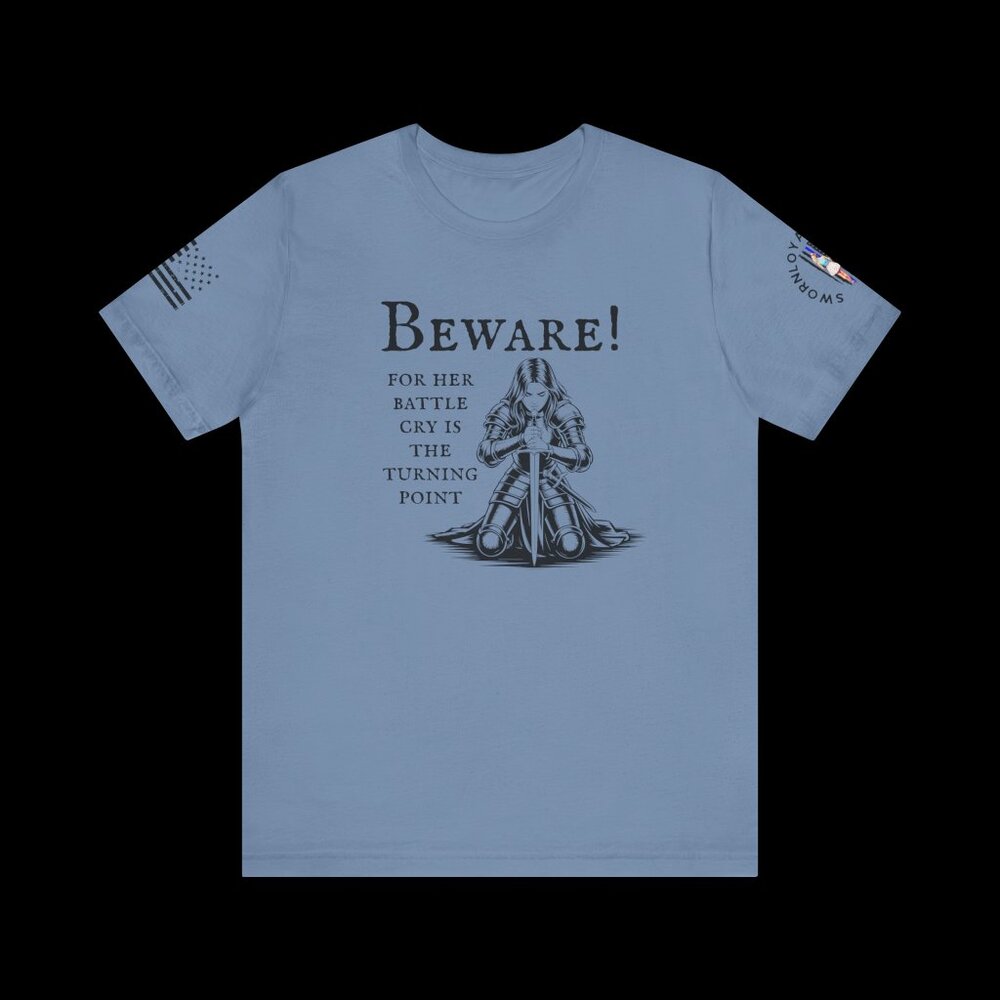 Beware Her Battle Cry: Erika Kirk Tribute T-Shirt